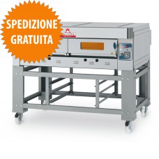 Forno Pizzeria a Gas Componibile 1 Camera con Frontale Inox Piano in Refrattario per 12 Pizze